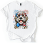 English Sheepdog Patriotic Dog, USA, America, Pet Lover, 4th of July, Soft Style T-Shirt
