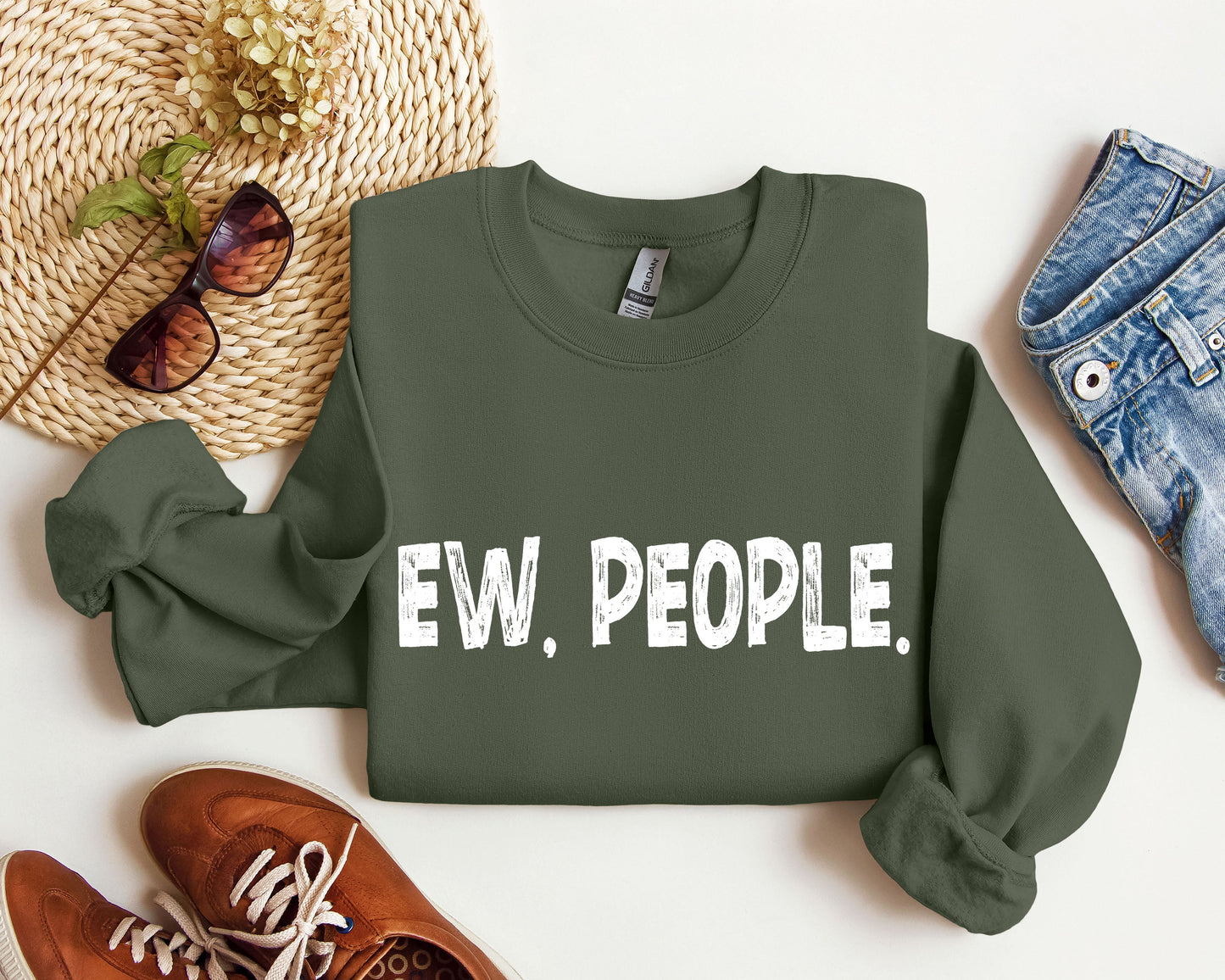 Funny Ew, People Sweatshirt, Sarcastic College Sweatshirt