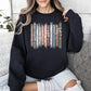 Falling Leaves, Botanical Stripes Sweatshirt