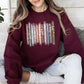 Falling Leaves, Botanical Stripes Sweatshirt