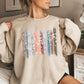 Falling Leaves, Botanical Stripes Sweatshirt