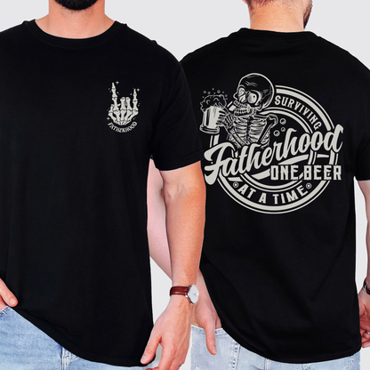 Fatherhood, One Beer At A Time, Skeleton, Funny, Brother, Father's Day, Husband, Guy Gift, Comfort Colors T-Shirt