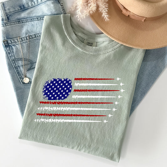 Fighter Jets, Navy, Air Force, American Flag, Tshirt Comfort Colors T-Shirt