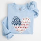 Floral Patriotic Hear, Flag, USA, Stars Stripes Sweatshirt