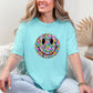 Floral Smiley Face, Retro, Summer, Flowers, Comfort Colors T-Shirt