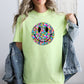 Floral Smiley Face, Retro, Summer, Flowers, Comfort Colors T-Shirt