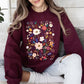 Flower Field, Whimsical Colorful Floral Sweatshirt