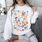 Flower Field, Whimsical Colorful Floral Sweatshirt