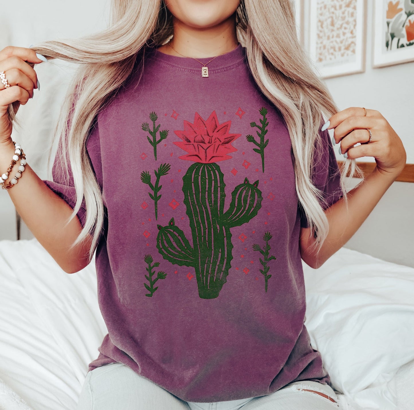 Flowering Desert Cactus, Succulent, Plants, Cowgirl, Tshirt Comfort Colors T-Shirt