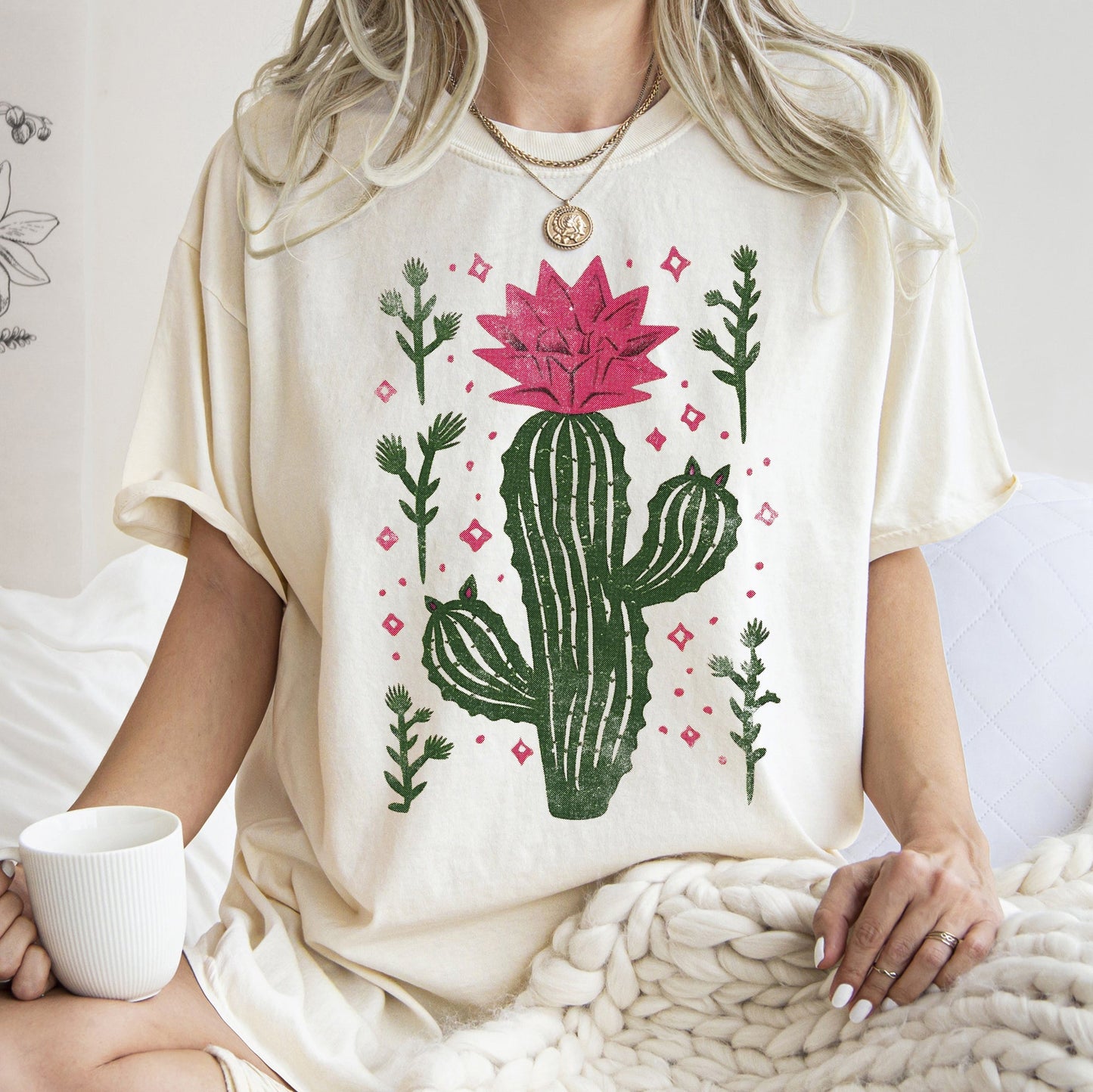Flowering Desert Cactus, Succulent, Plants, Cowgirl, Tshirt Comfort Colors T-Shirt