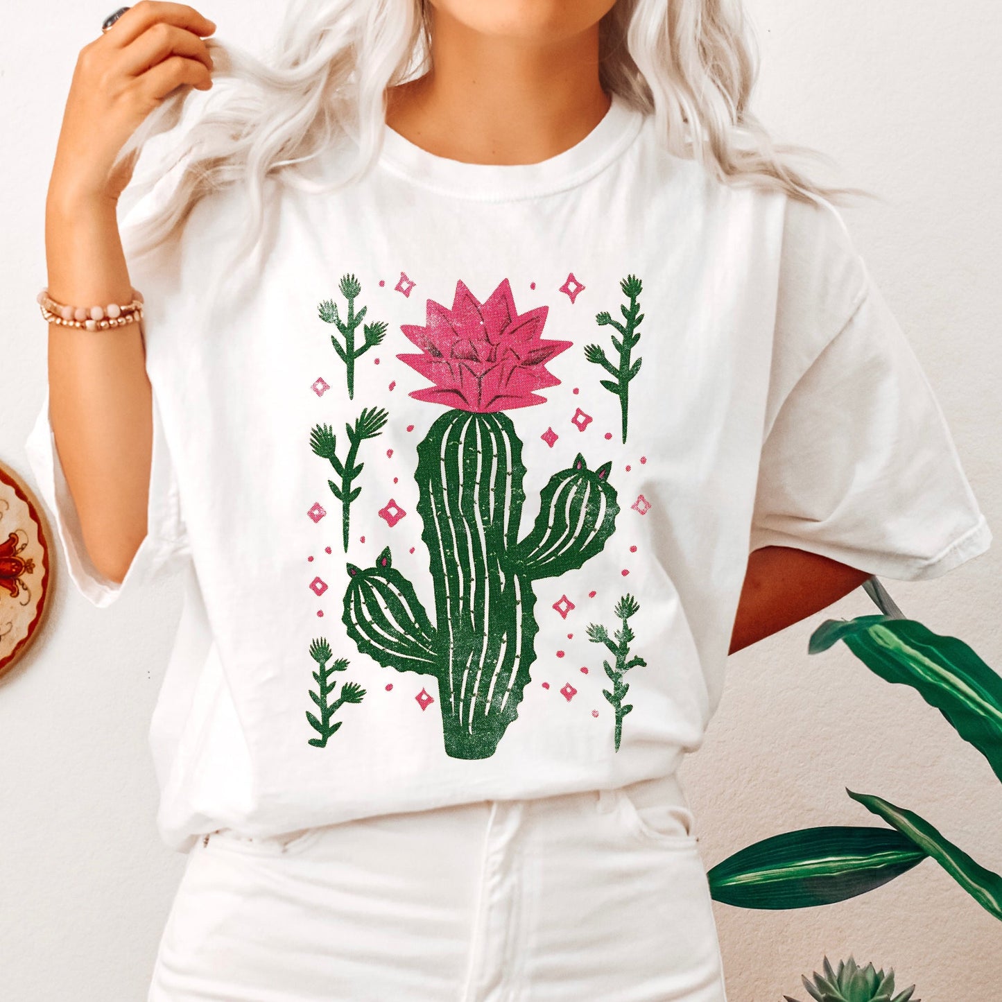 Flowering Desert Cactus, Succulent, Plants, Cowgirl, Tshirt Comfort Colors T-Shirt