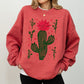 Flowering Desert Cactus, Succulent Plants Cowgirl Sweatshirt