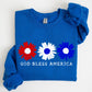 Flowers, God Bless America, Red White Blue, Sweatshirt