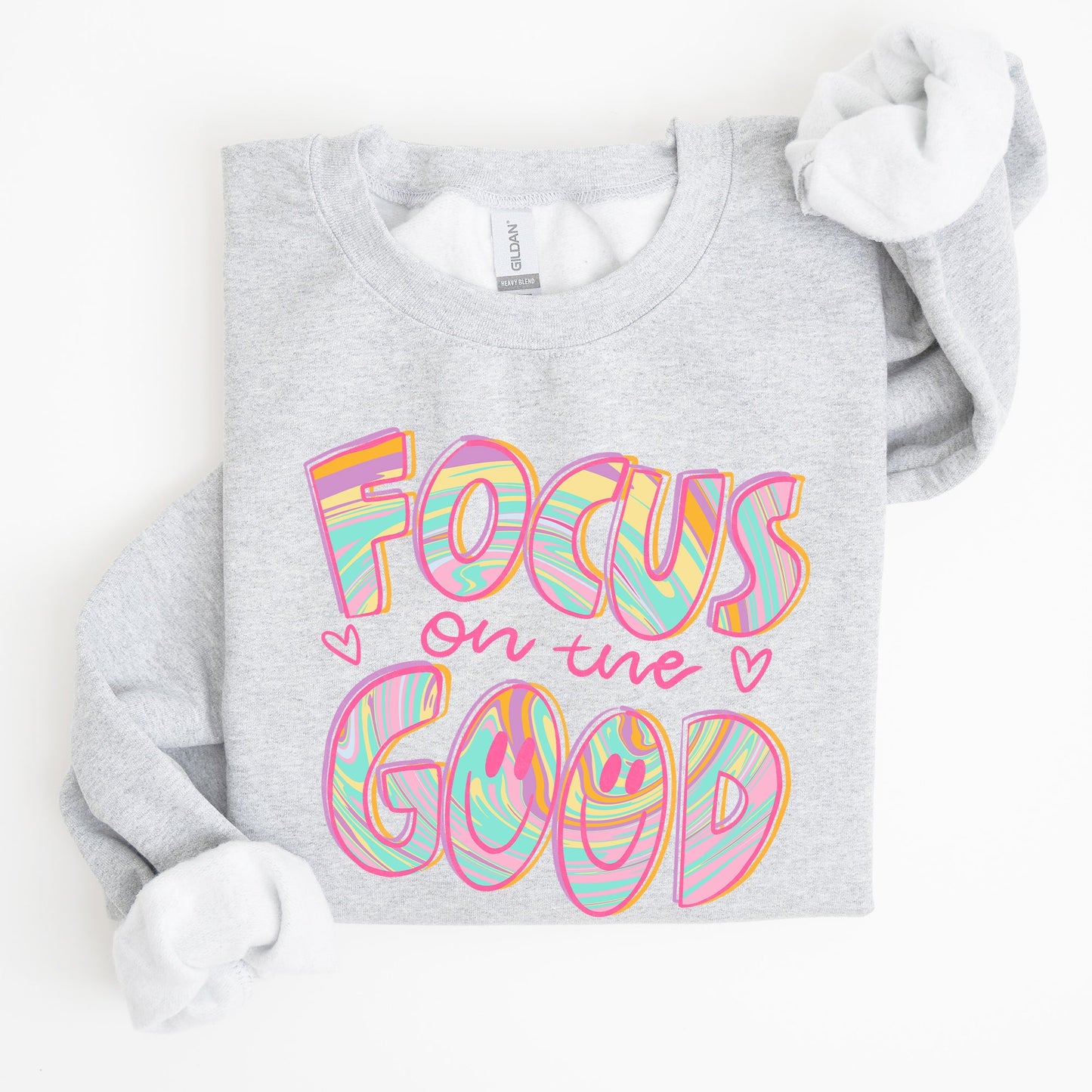 Focus On The Good, Retro, Groovy, Positivity, Mental Health Sweatshirt