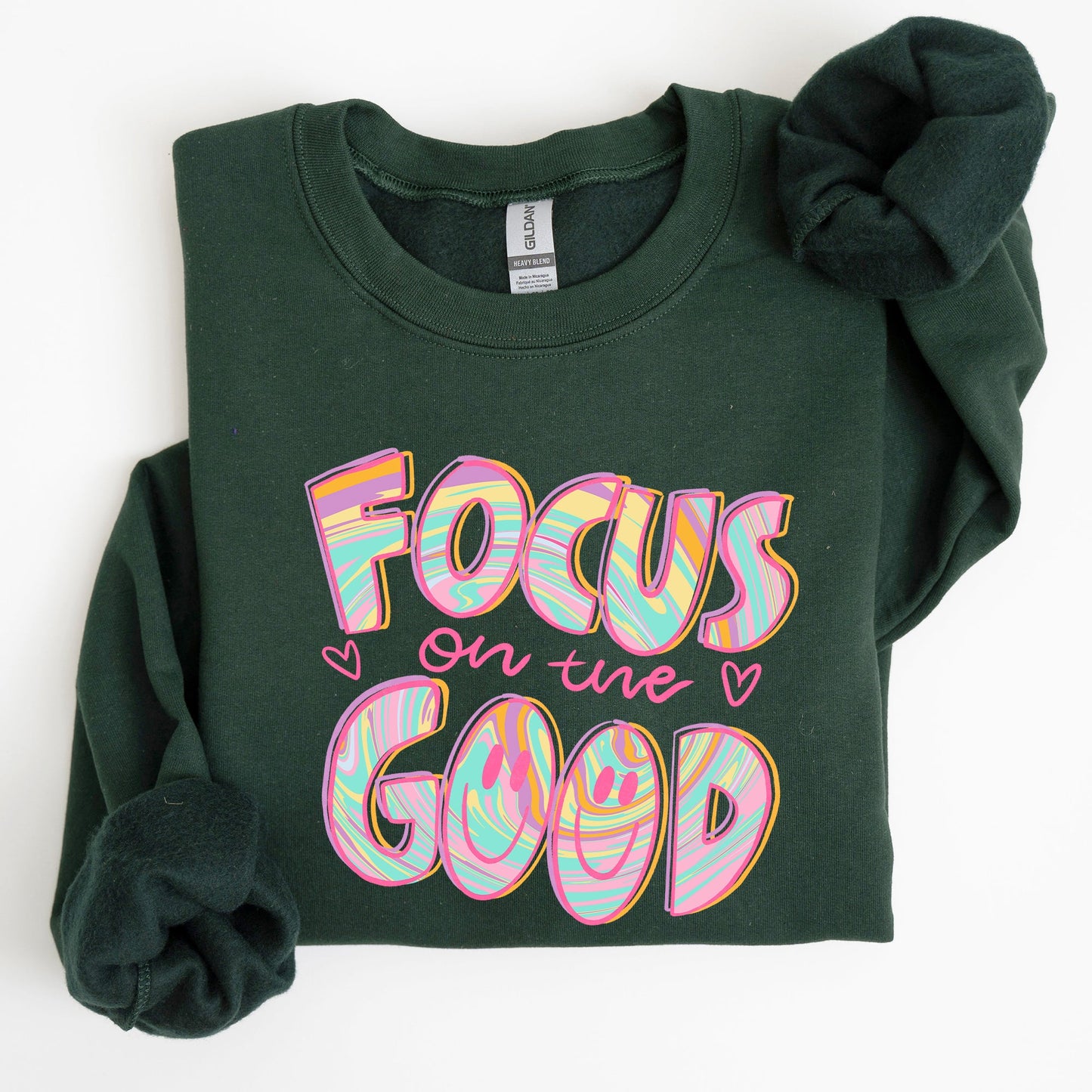 Focus On The Good, Retro, Groovy, Positivity, Mental Health Sweatshirt