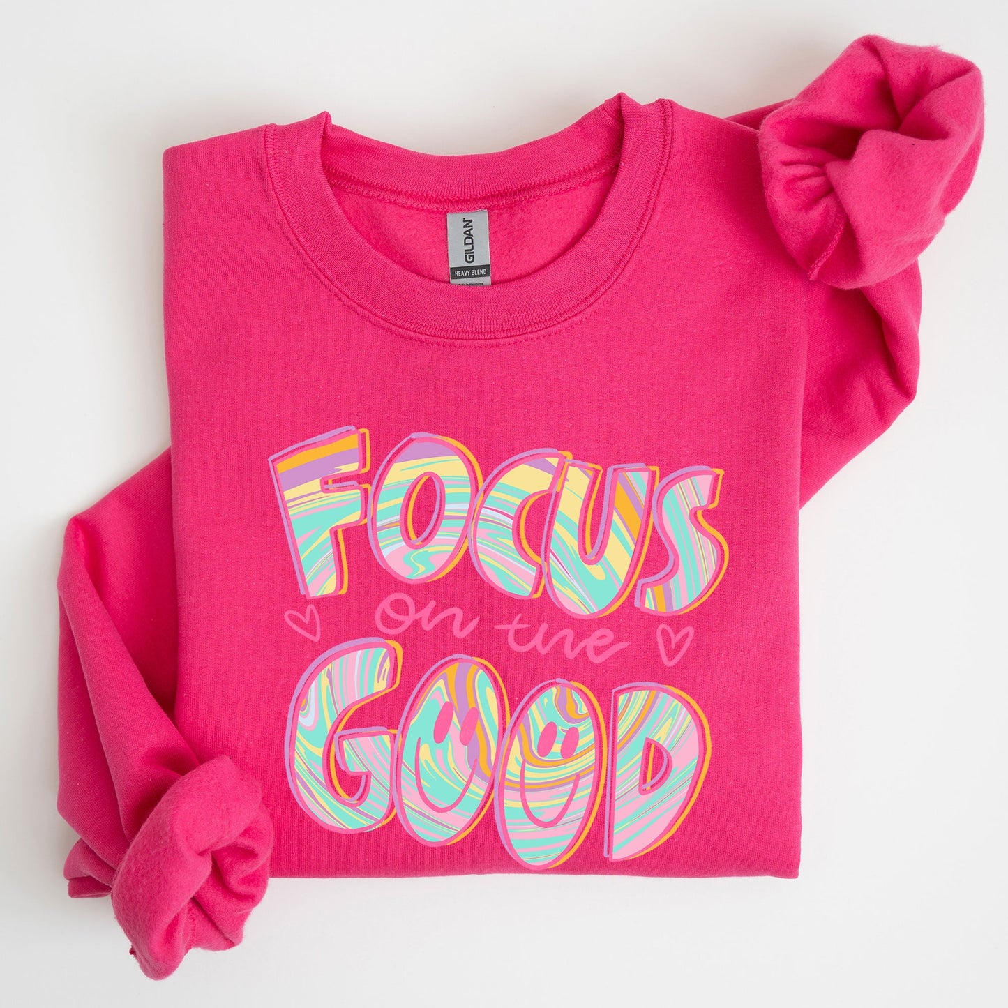 Focus On The Good, Retro, Groovy, Positivity, Mental Health Sweatshirt