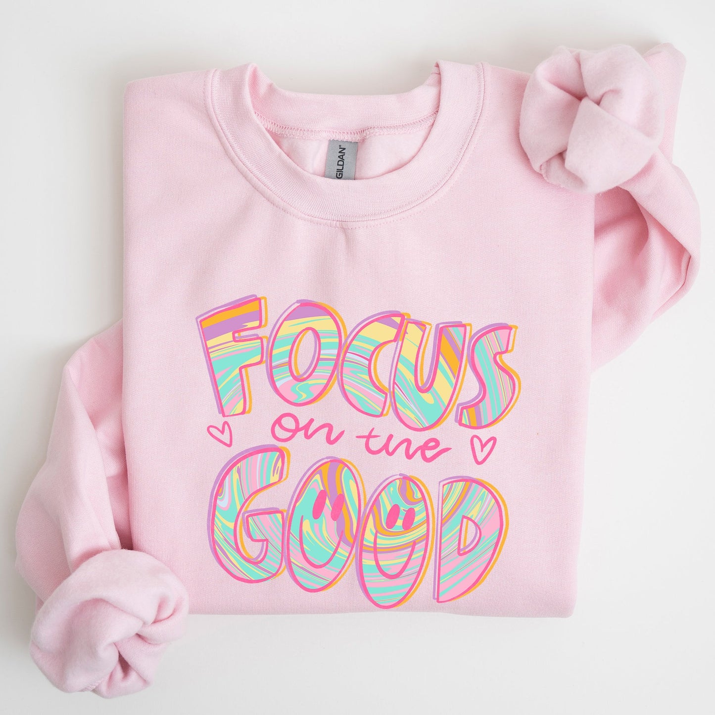 Focus On The Good, Retro, Groovy, Positivity, Mental Health Sweatshirt