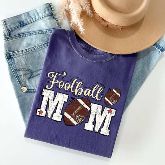 Football Mom, Sports, Game Day, Big Game, Touchdown, Tailgate Party Tshirt Comfort Colors T-Shirt