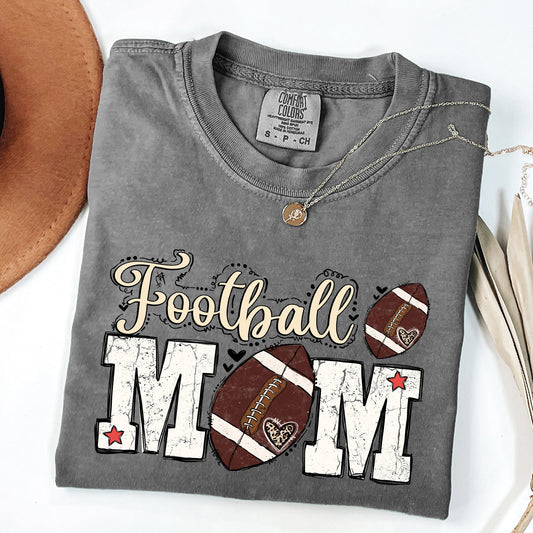 Football Mom, Sports, Game Day, Big Game, Touchdown, Tailgate Party Tshirt Comfort Colors T-Shirt