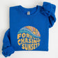 Forever Chasing Sunsets, Beach, Retro Sweatshirt