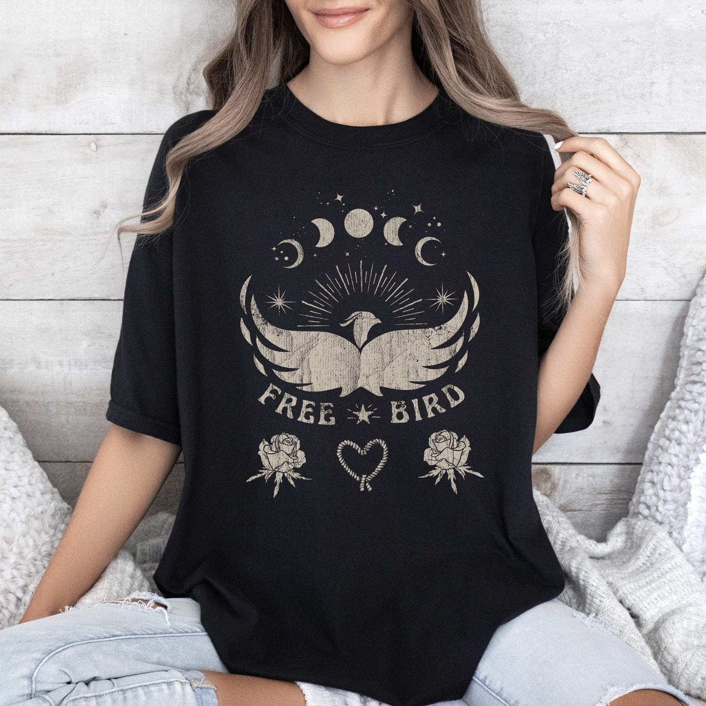 Free Bird, Western, Country, Rock Music,Bird, Cowboy, Tshirt Comfort Colors T-Shirt