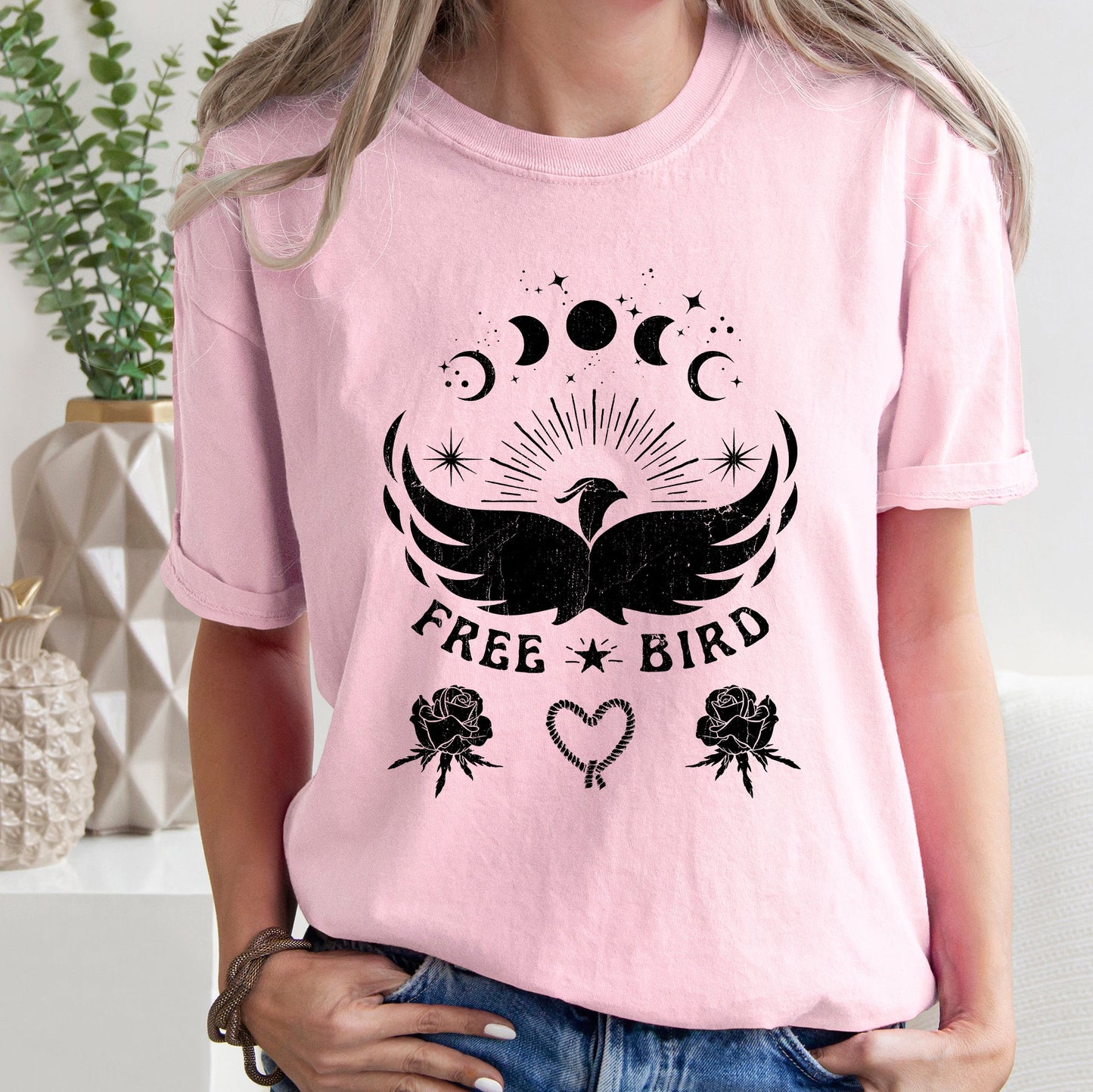 Free Bird, Western, Country, Rock Music,Bird, Cowboy, Tshirt Comfort Colors T-Shirt