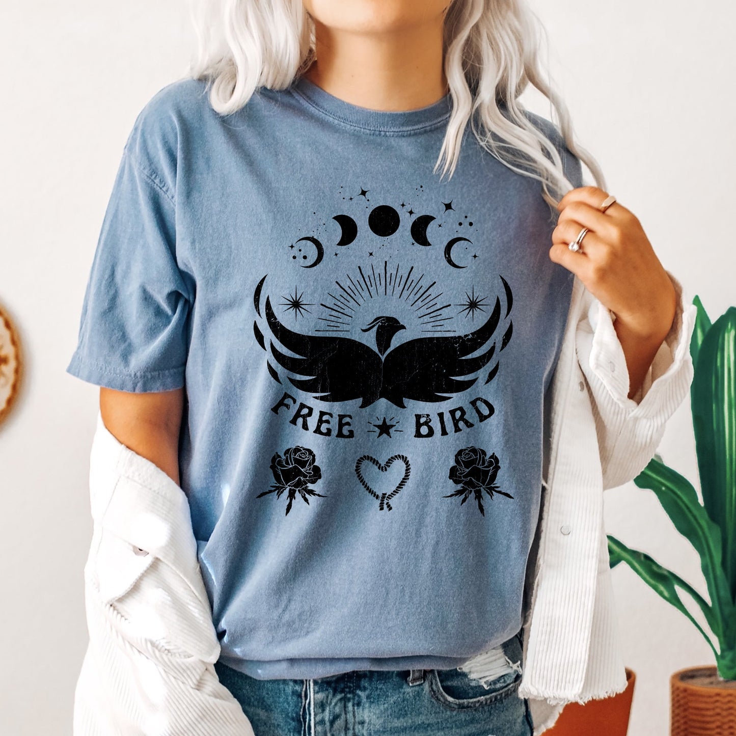 Free Bird, Western, Country, Rock Music,Bird, Cowboy, Tshirt Comfort Colors T-Shirt