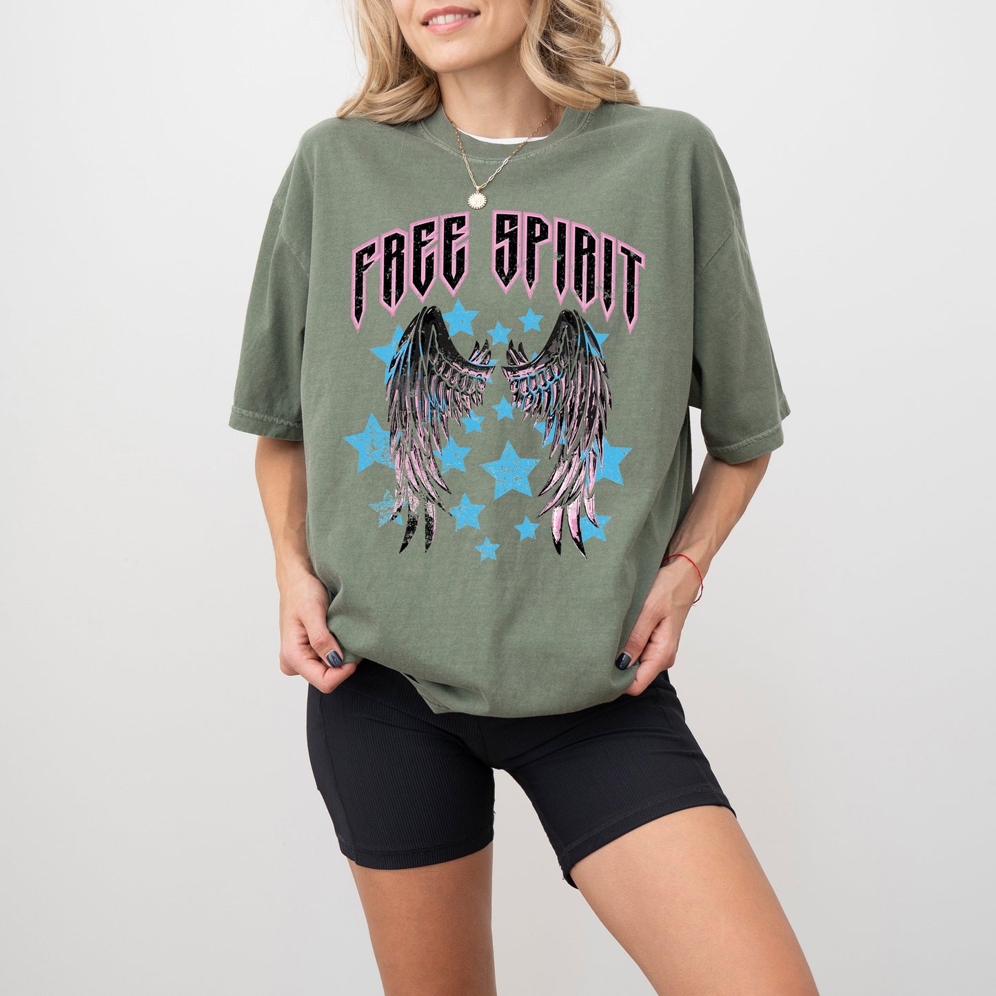 Free Spirit, Wings, Rock, Grunge, Stars, Concert Tee, 80s Rock Music, Tshirt Comfort Colors T-Shirt