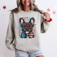 French Bulldog, Frenchie Patriotic Dog, USA, America, Pet Lover, 4th of July Sweatshirt
