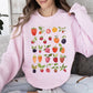Fruity Delight, Colorful Berries Illustrated Sweatshirt