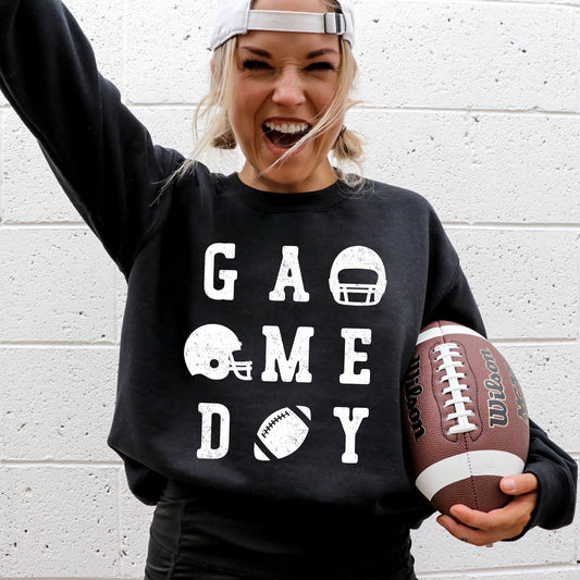 Game Day, Football, Helmet, Sports, Big Game, Touchdown, Tailgate Party Sweatshirt