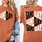 Game Day, Front and Back, Cheer, Football, Sports, Big Game, Touchdown, Tailgate Party Tshirt Comfort Colors T-Shirt