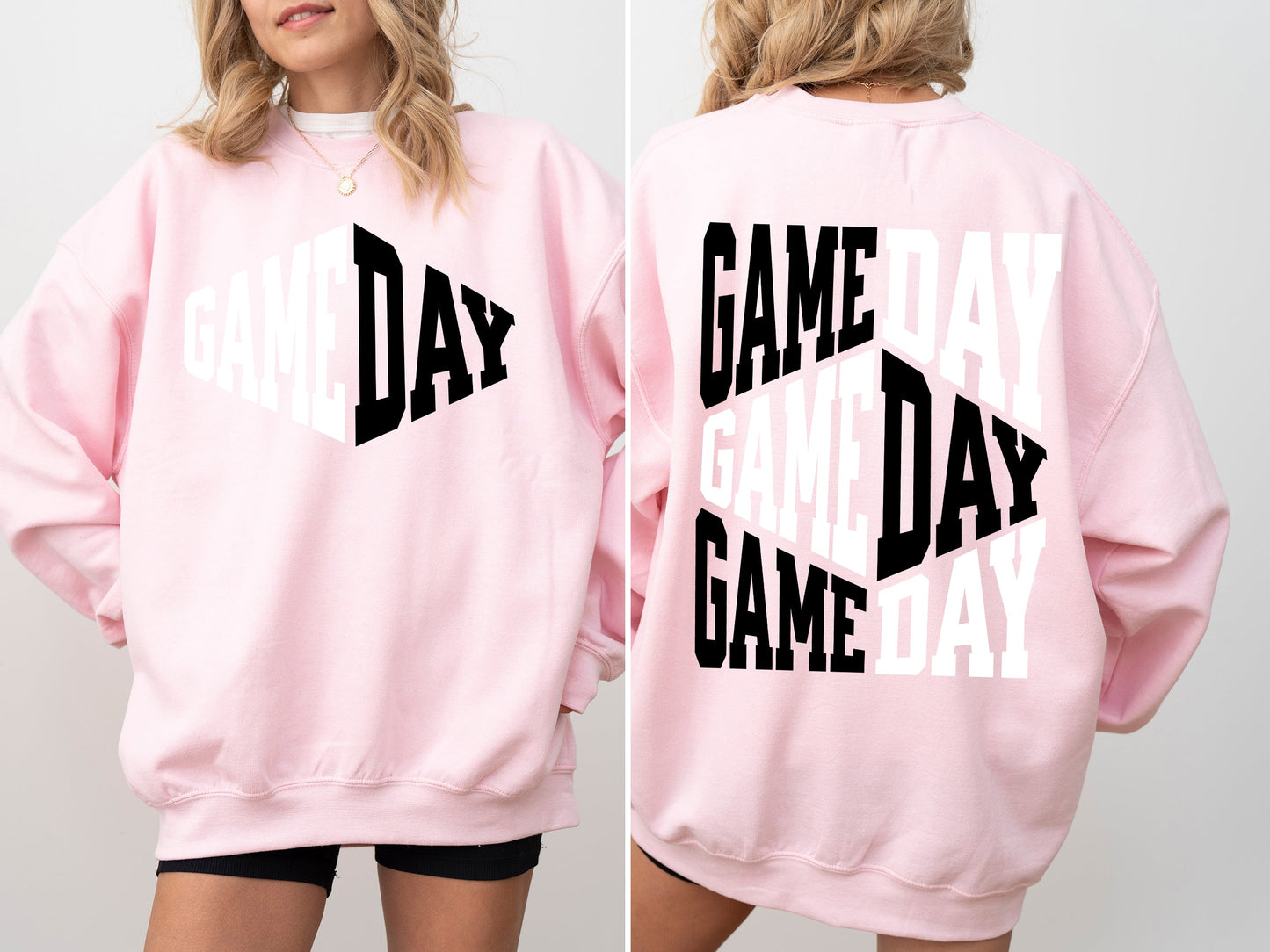 Game Day, Front and Back, Cheer, Football, Sports, Big Game, Touchdown, Tailgate Party Sweatshirt