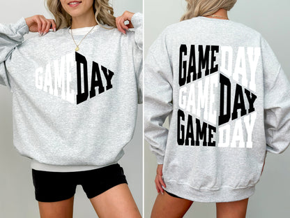 Game Day, Front and Back, Cheer, Football, Sports, Big Game, Touchdown, Tailgate Party Sweatshirt