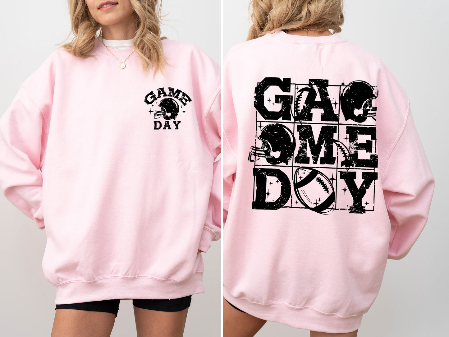 Game Day, Front and Back, Football, Sports, Big Game, Touchdown, Tailgate Party Sweatshirt