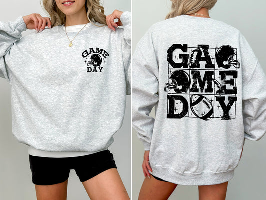 Game Day, Front and Back, Football, Sports, Big Game, Touchdown, Tailgate Party Sweatshirt