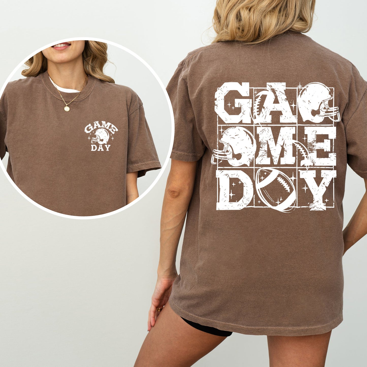 Game Day, Front and Back, Football, Sports, Big Game, Touchdown, Tailgate Party Tshirt Comfort Colors T-Shirt