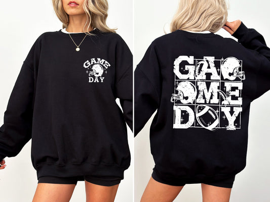 Game Day, Front and Back, Football, Sports, Big Game, Touchdown, Tailgate Party Sweatshirt