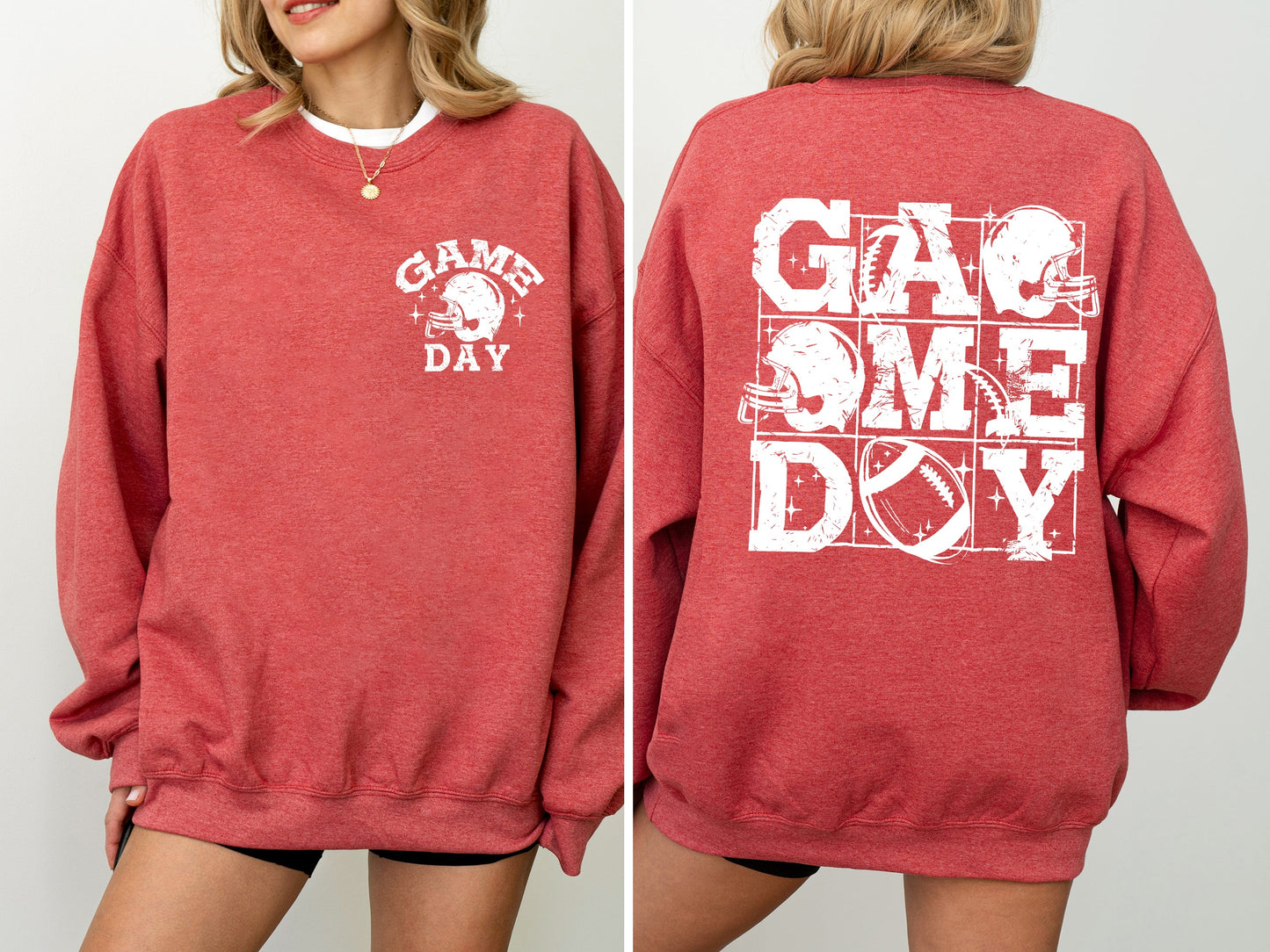 Game Day, Front and Back, Football, Sports, Big Game, Touchdown, Tailgate Party Sweatshirt