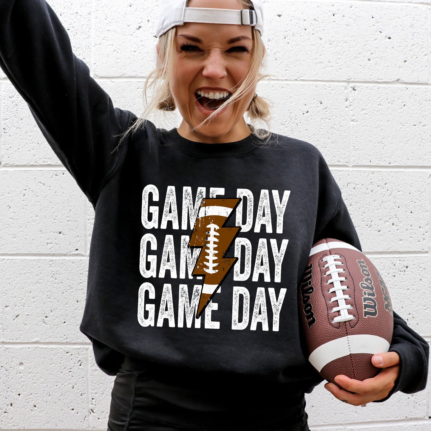 Game Day, Lightening Bolt, Football, Sports, Big Game, Touchdown, Tailgate Party Sweatshirt