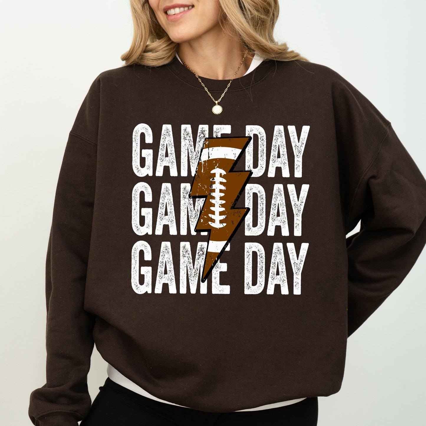 Game Day, Lightening Bolt, Football, Sports, Big Game, Touchdown, Tailgate Party Sweatshirt