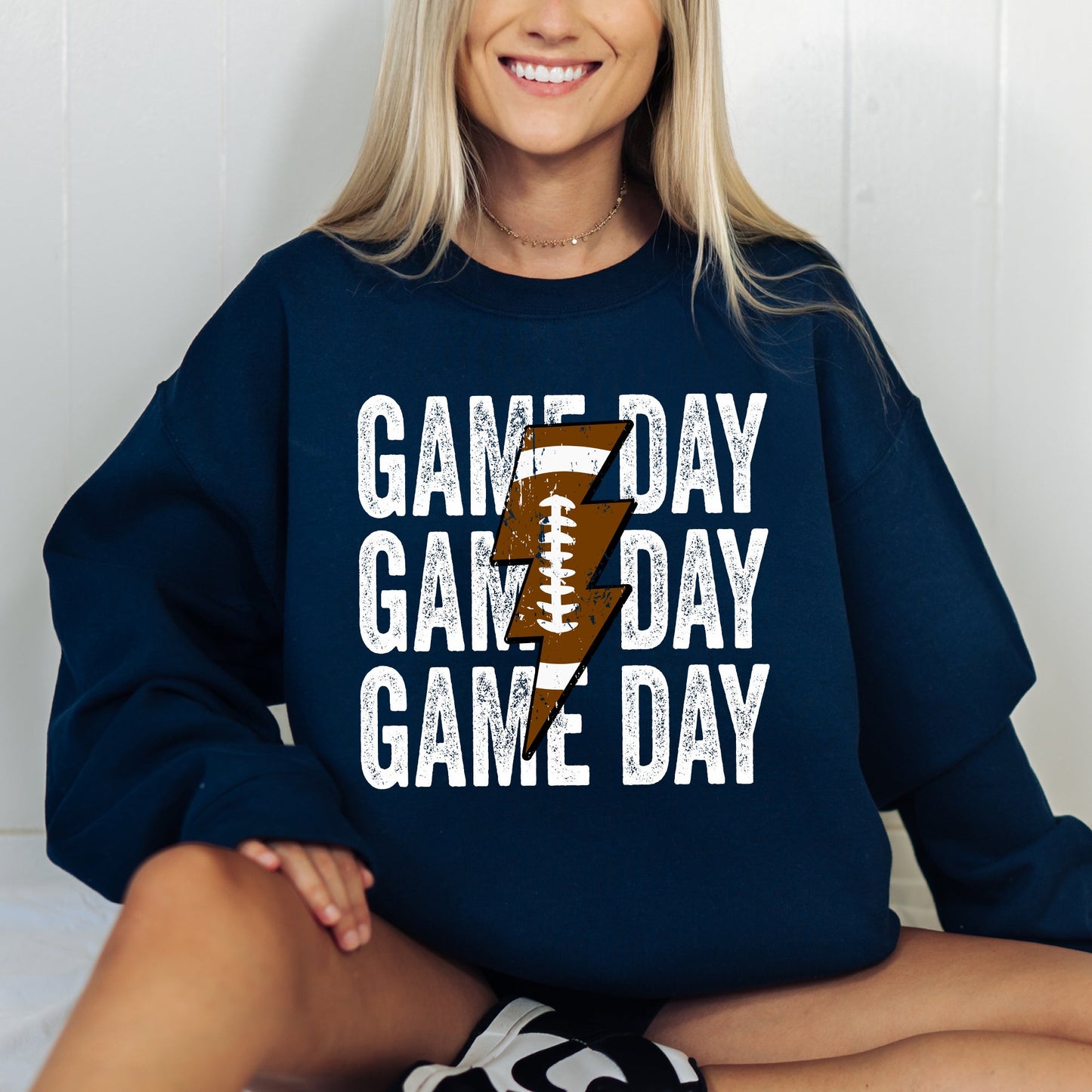 Game Day, Lightening Bolt, Football, Sports, Big Game, Touchdown, Tailgate Party Sweatshirt