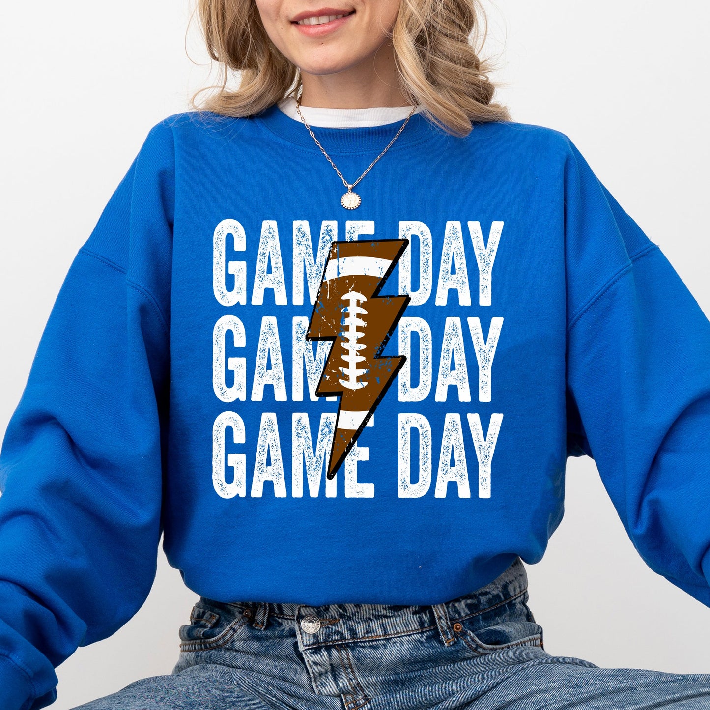 Game Day, Lightening Bolt, Football, Sports, Big Game, Touchdown, Tailgate Party Sweatshirt