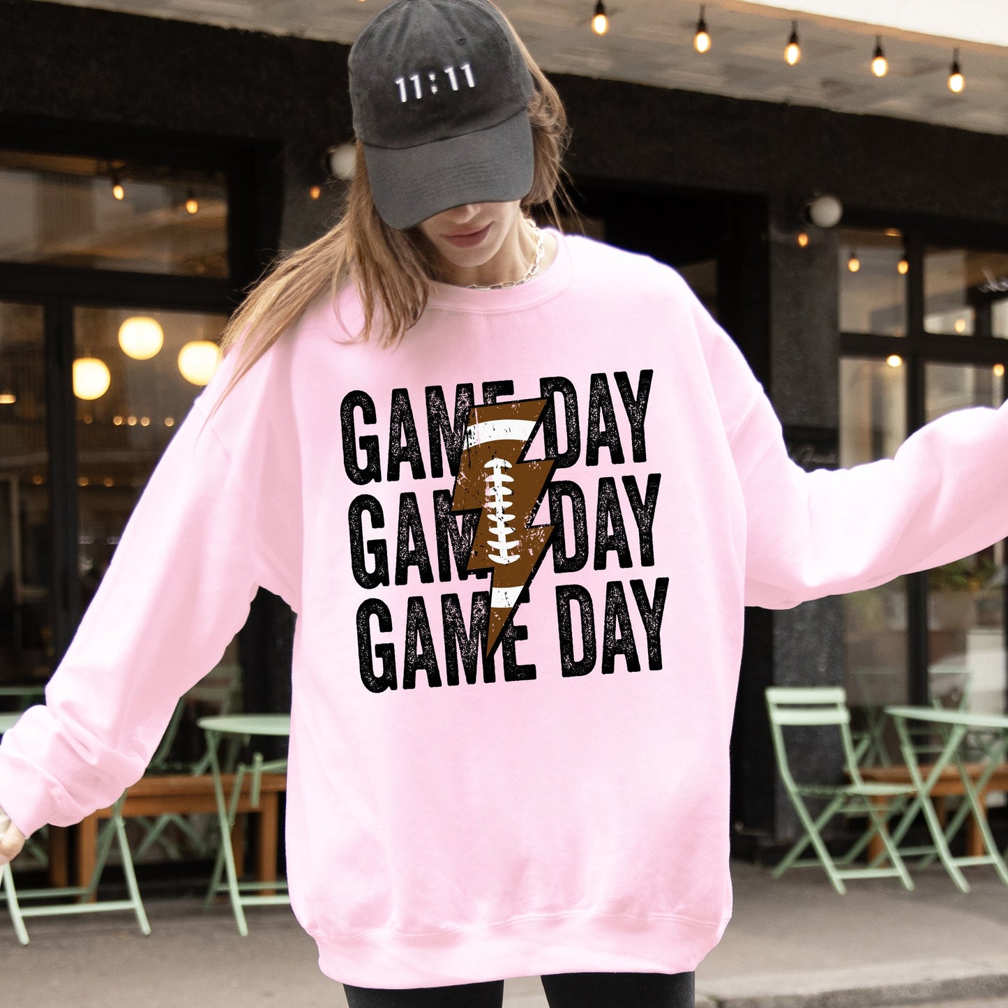 Game Day, Lightening Bolt, Football, Sports, Big Game, Touchdown, Tailgate Party Sweatshirt