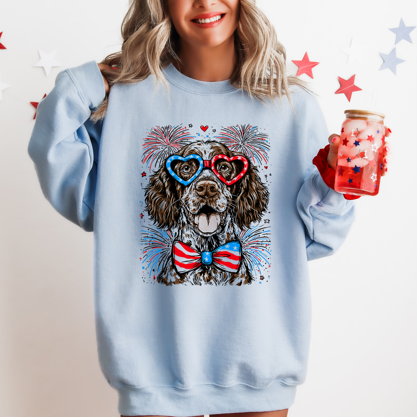 German Shorthaired Pointer Patriotic Dog, USA, America, Pet Lover, 4th of July Sweatshirt