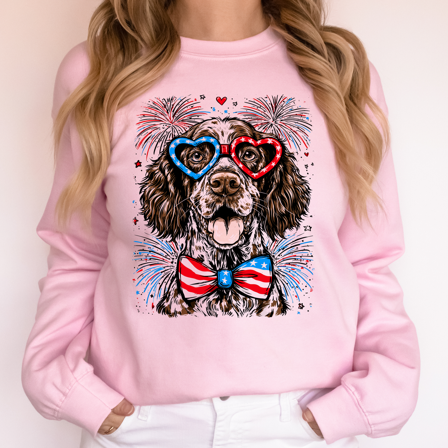 German Shorthaired Pointer Patriotic Dog, USA, America, Pet Lover, 4th of July Sweatshirt