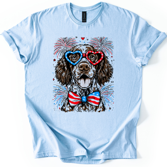 German Shorthaired Pointer Patriotic Dog, USA, America, Pet Lover, 4th of July, Soft Style T-Shirt