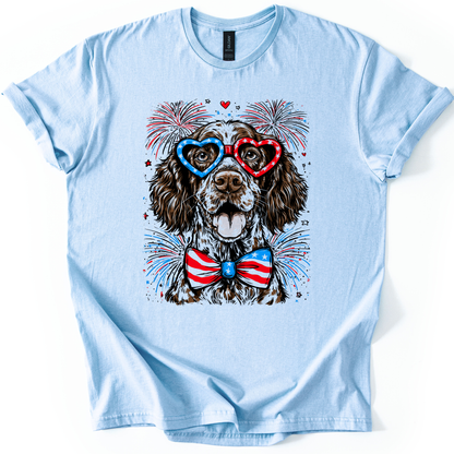 German Shorthaired Pointer Patriotic Dog, USA, America, Pet Lover, 4th of July, Soft Style T-Shirt
