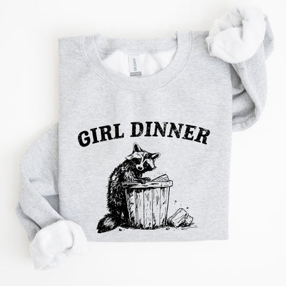 Girl Dinner, Raccoon, Meme, Aesthetic, Funny Sweatshirt