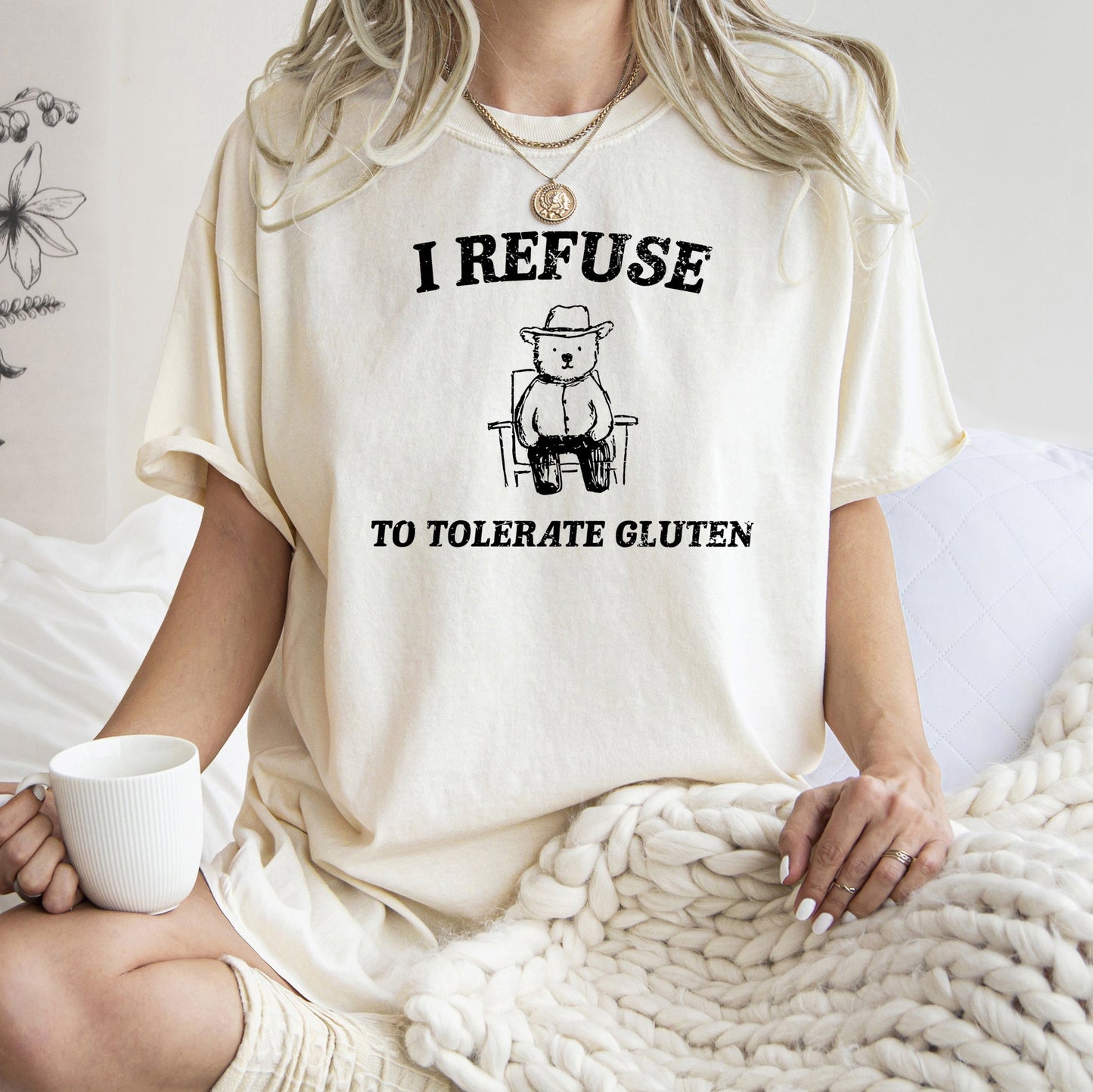 Gluten Bear, Celiac, Meme, Aesthetic, Funny, Comfort Colors Tshirt